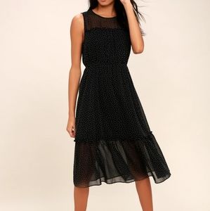 Lulu's Black Polka Dot midi dress